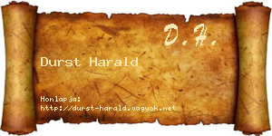 Durst Harald névjegykártya